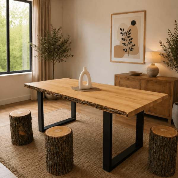 RUNA – stol od johe s prirodnim rubom