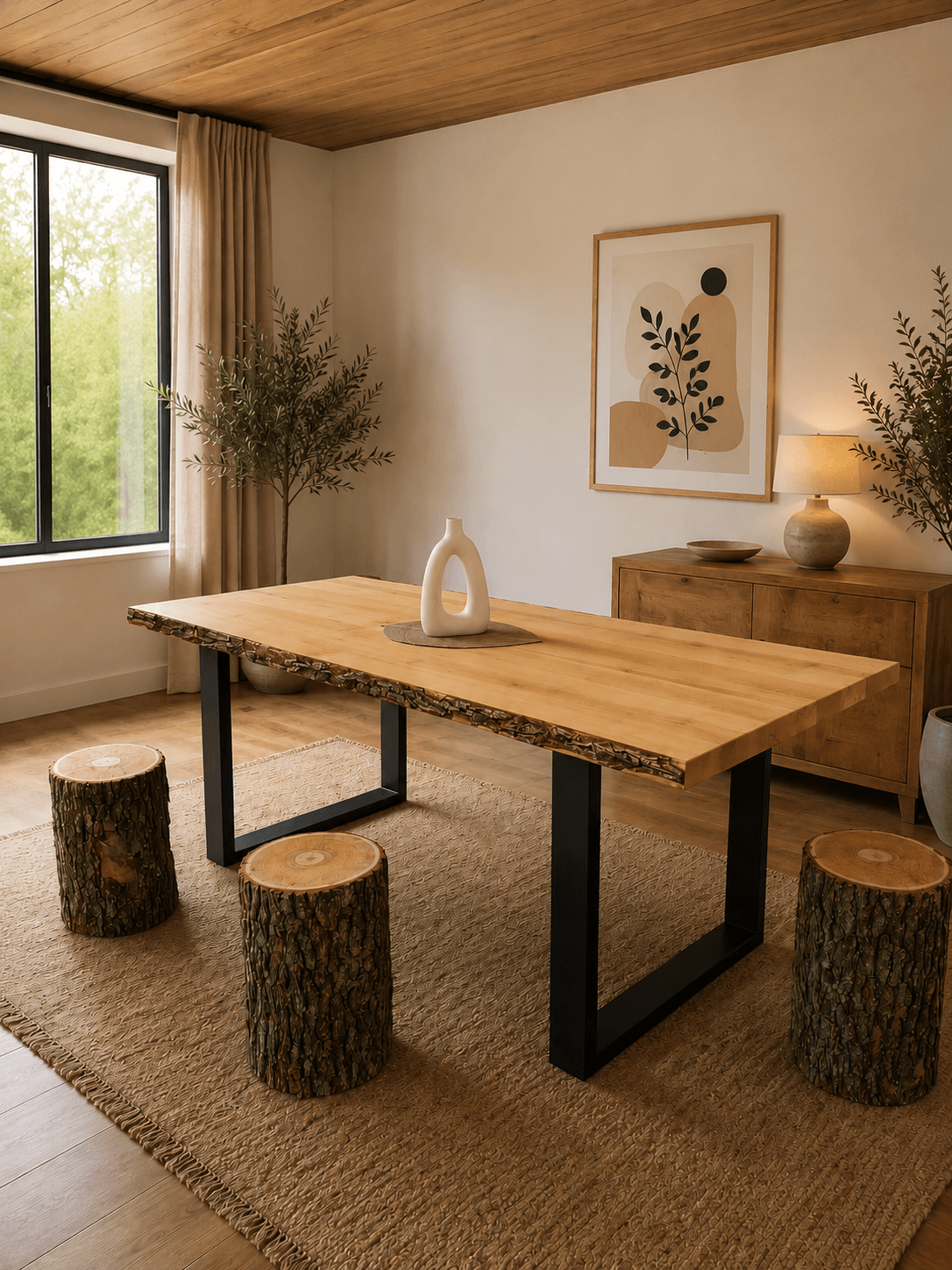RUNA – stol od johe s prirodnim rubom