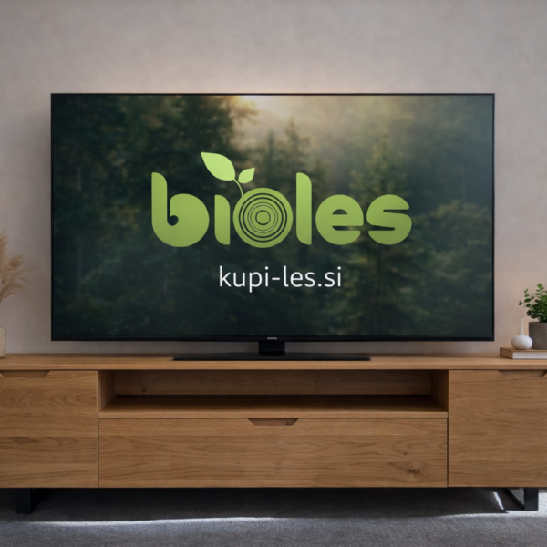 TV lowboard od masivnog hrasta – duljina 200 × visina 60 × dubina 40 cm